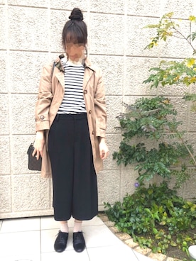 「BACK NUMBER（バックナンバー）のアイテム（トレンチコート）」を使った、🦔 akaneさん（レディース・149cm）の春コーディネート