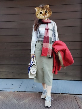 「chico_（チコ）のアイテム（スカート）」を使った、Lemonさん（レディース・157cm）の冬コーディネート