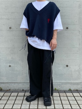 「ADER error（アーダーエラー）のアイテム（パンツ）」を使った、yushiさん（メンズ・160cm）の夏コーディネート