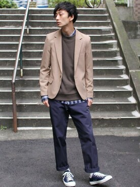 「L&HARMONY（エルアンドハーモニー）のアイテム（ジャケット/アウター）」を使った、L&HARMONYさん（メンズ・177cm）の春コーディネート