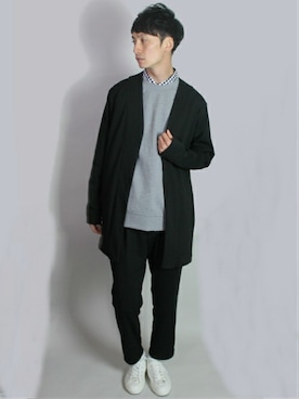 「ロングカーディガン」｜L&HARMONYさん（メンズ・177cm）の春コーディネート