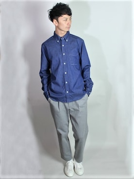 「テーパードパンツ」｜L&HARMONYさん（メンズ・177cm）の春コーディネート