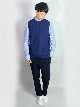 「スラックスパンツ」｜L&HARMONYさん（メンズ・177cm）の春コーディネート