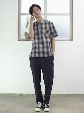 「L&HARMONY（エルアンドハーモニー）のアイテム」を使った、L&HARMONYさん（メンズ・177cm）の夏コーディネート