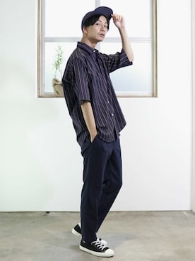 「ビッグシャツ」｜L&HARMONYさん（メンズ・177cm）の夏コーディネート