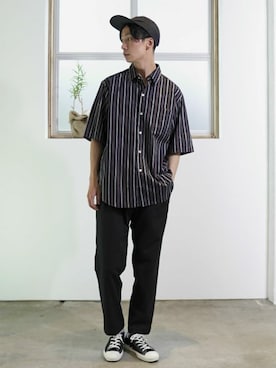 「ビッグシャツ」｜L&HARMONYさん（メンズ・177cm）の夏コーディネート