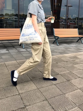 「MHL.」｜「アイテム（その他シューズ）」を使った、はるさめさん（レディース・169cm）の夏コーディネート