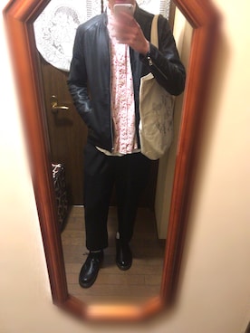 「THE CASUAL（カジュアル）のアイテム（ライダースジャケット）」を使った、ゆさん（メンズ・175cm）の冬コーディネート