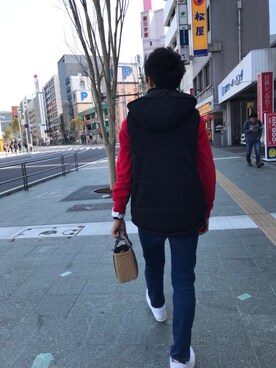 「H&M（エイチ・アンド・エム）のアイテム（ダウンベスト）」を使った、ツバサさん（メンズ・167cm）の秋コーディネート