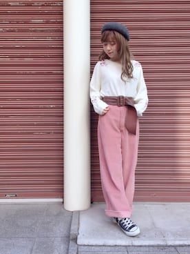 「刺繍」｜「アイテム（福袋/福箱）」を使った、erina 🌿さん（レディース・153cm）の冬コーディネート