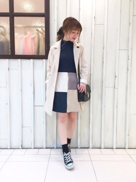「archives（アルシーヴ）のアイテム（チェスターコート）」を使った、erina 🌿さん（レディース・153cm）の冬コーディネート