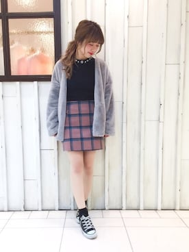 「SpRay（スプレイ）のアイテム（ノーカラージャケット）」を使った、erina 🌿さん（レディース・153cm）の冬コーディネート