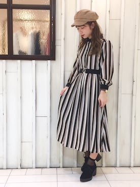 「archives（アルシーヴ）のアイテム（シャツワンピース）」を使った、erina 🌿さん（レディース・153cm）の秋コーディネート