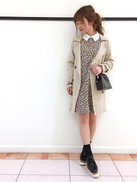 「archives（アルシーヴ）のアイテム（トレンチコート）」を使った、erina 🌿さん（レディース・153cm）の春コーディネート