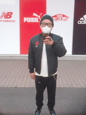 「VANS（バンズ）のアイテム（MA-1）」を使った、madさん（メンズ・178cm）の春コーディネート