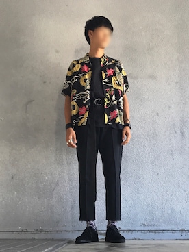「東洋エンタープライズ（トーヨーエンタープライズ）のアイテム（トップス）」を使った、fu.kazuさん（メンズ・172cm）の夏コーディネート
