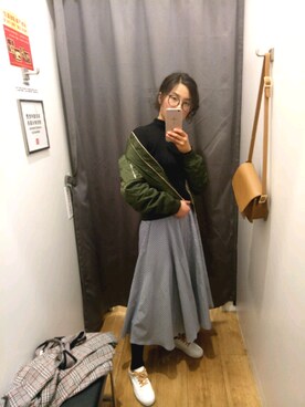 「PULL&BEAR（プルアンドベア）のアイテム（ブルゾン）」を使った、11Melodieさん（レディース・163cm）の春コーディネート