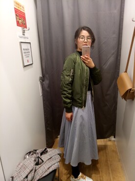 「PULL&BEAR（プルアンドベア）のアイテム（ブルゾン）」を使った、11Melodieさん（レディース・163cm）の春コーディネート