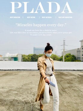 「通勤穿搭」｜「アイテム（トレンチコート）」を使った、Kera  Fengさん（レディース・165cm）の春コーディネート
