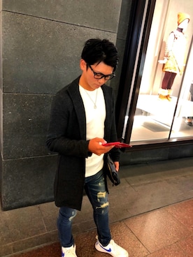 「オシャレパッソ」｜「アイテム（チェスターコート）」を使った、Seiya Yamazakiさん（メンズ・171cm）の秋コーディネート