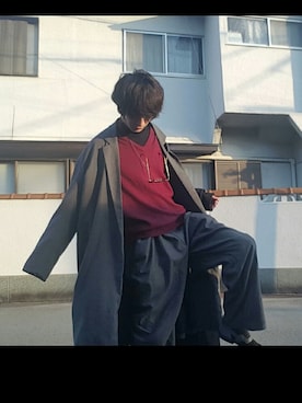 「アパレルスタッフ」｜「アイテム（その他アウター）」を使った、水谷 樹さん（メンズ・168cm）の冬コーディネート
