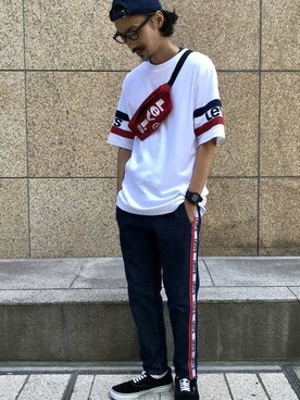 「Levi's（リーバイス）のアイテム（バッグ）」を使った、リーバイス STAFF MENさん（メンズ・175cm）の夏コーディネート