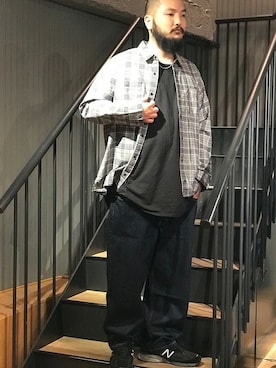 「LINE8（ラインエイト）のアイテム」を使った、リーバイス STAFF MENさん（メンズ・183cm）の秋コーディネート