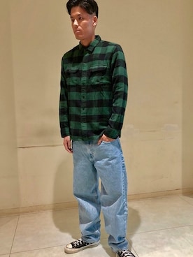 「SILVER TAB（シルバータブ）のアイテム」を使った、リーバイス STAFF MENさん（メンズ・188cm）の秋コーディネート