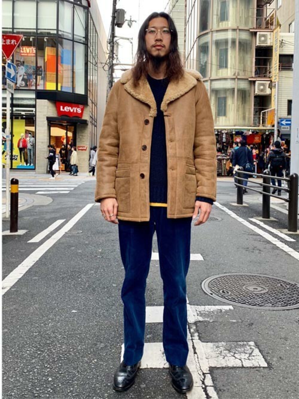 「Levi's Made & CraftedのLEVI'S(R) MADE&CRAFTED(R)  フィッシャーマンセーター INDIGO（ニット/セーター、ブルー系）」を使った、リーバイス STAFF MENさん（メンズ・185cm）の冬コーディネートの1枚目の写真