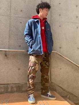 「Levi's（リーバイス）のアイテム（ブルゾン）」を使った、リーバイス STAFF MENさん（メンズ・170cm）の春コーディネート