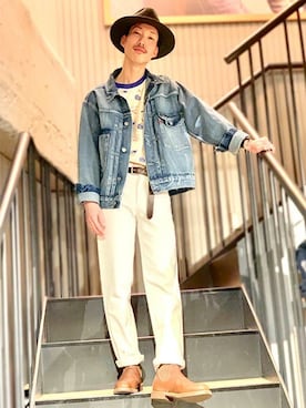 「LEVI'S VINTAGE CLOTHING（リーバイスビンテージクロージング）のアイテム（デニムジャケット）」を使った、リーバイス STAFF MENさん（メンズ・165cm）の春コーディネート