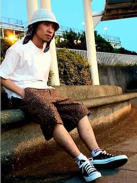 「Levi's（リーバイス）のアイテム（帽子）」を使った、リーバイス STAFF MENさん（メンズ・155cm）の夏コーディネート