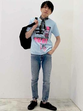 「Levi's（リーバイス）のアイテム（バッグ）」を使った、リーバイス STAFF MENさん（メンズ・165cm）の夏コーディネート
