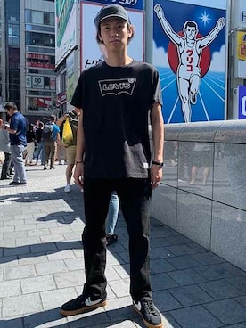 「Levi's（リーバイス）のアイテム（帽子）」を使った、リーバイス STAFF MENさん（メンズ・180cm）の夏コーディネート