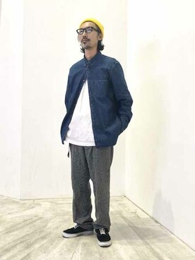 「Levi's（リーバイス）のアイテム（帽子）」を使った、リーバイス STAFF MENさん（メンズ・175cm）の秋コーディネート