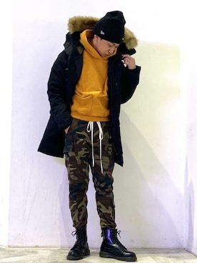 「Levi's（リーバイス）のアイテム（ダウンジャケット/コート）」を使った、リーバイス STAFF MENさん（メンズ・167cm）の冬コーディネート