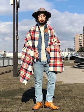 「Levi's（リーバイス）のアイテム（ニット/セーター）」を使った、リーバイス STAFF MENさん（メンズ・175cm）の冬コーディネート