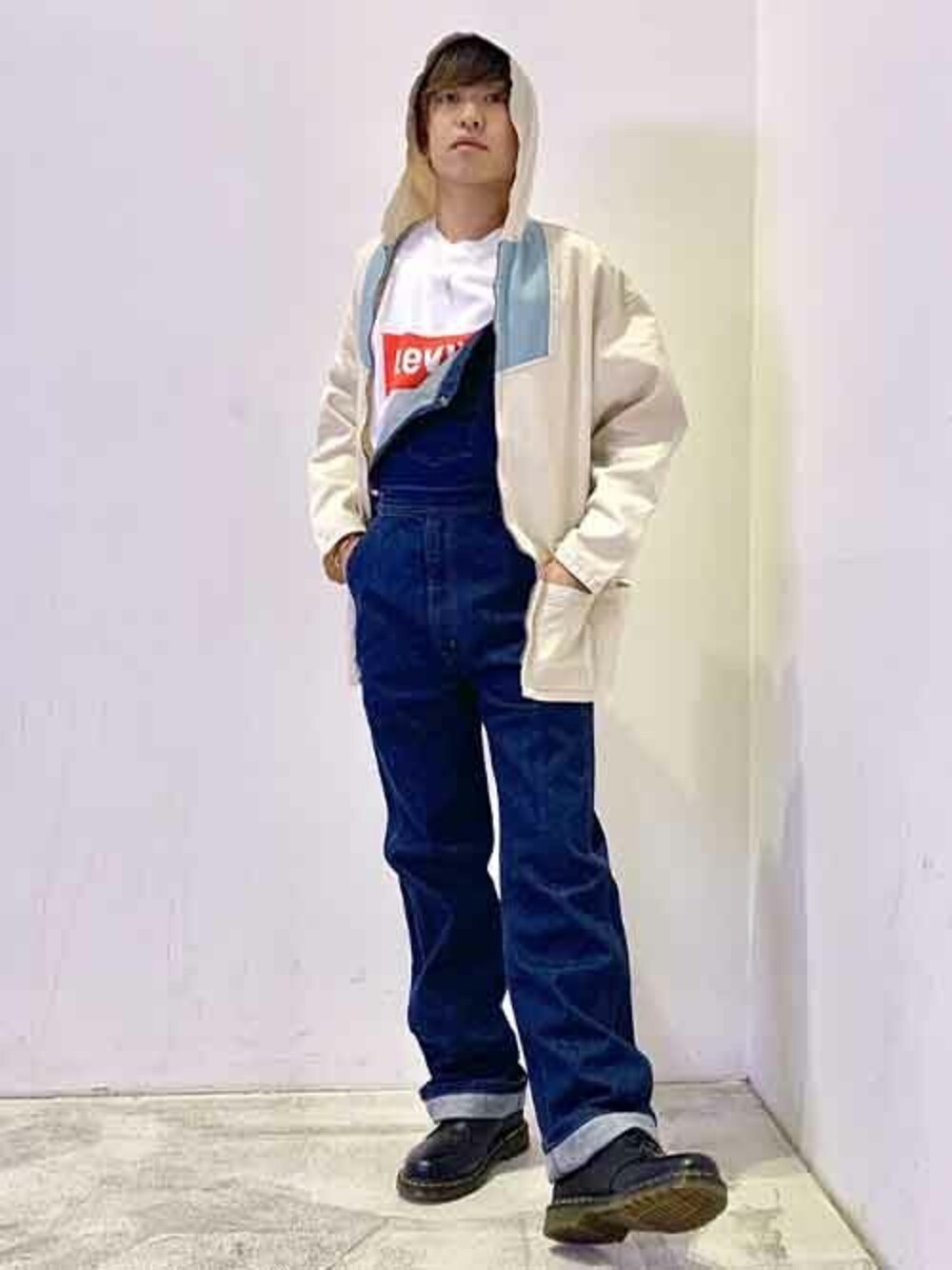 「リーバイス、Levi's、パステルカラー、新作、LVC」｜「LEVI'S VINTAGE CLOTHINGのLVC1960SANORAKJ（ナイロンジャケット、その他）」を使った、リーバイス STAFF MENさん（メンズ・168cm）の冬コーディネートの1枚目の写真