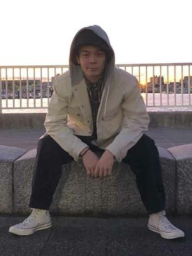 「Levi's（リーバイス）のアイテム（ブルゾン）」を使った、リーバイス STAFF MENさん（メンズ・170cm）の春コーディネート