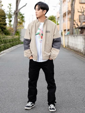 「Levi's（リーバイス）のアイテム（ブルゾン）」を使った、リーバイス STAFF MENさん（メンズ・175cm）の春コーディネート