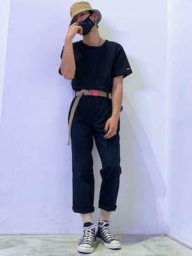 「Levi's（リーバイス）のアイテム（帽子）」を使った、リーバイス STAFF MENさん（メンズ・180cm）の夏コーディネート