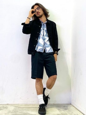 「涼しげ」｜「アイテム（ジャケット/アウター）」を使った、リーバイス STAFF MENさん（メンズ・180cm）の夏コーディネート