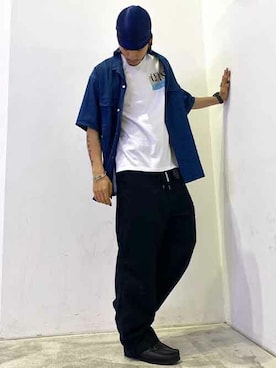 「Levi's Made & Crafted（リーバイスメイドアンドクラフテッド）のアイテム」を使った、リーバイス STAFF MENさん（メンズ・180cm）の夏コーディネート