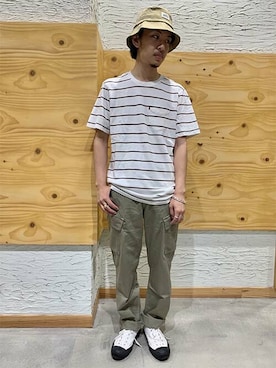 「Levi's（リーバイス）のアイテム（帽子）」を使った、リーバイス STAFF MENさん（メンズ・170cm）の夏コーディネート