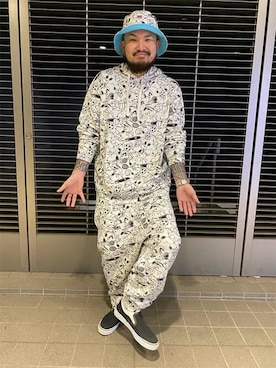 「Levi's（リーバイス）のアイテム（帽子）」を使った、リーバイス STAFF MENさん（メンズ・173cm）の夏コーディネート