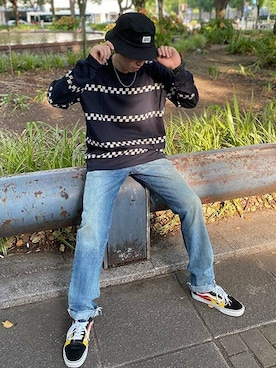 「Levi's（リーバイス）のアイテム（帽子）」を使った、リーバイス STAFF MENさん（メンズ・168cm）の秋コーディネート