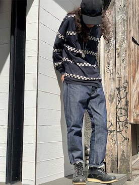 「LEVI'S VINTAGE CLOTHING（リーバイスビンテージクロージング）のアイテム（デニムパンツ）」を使った、リーバイス STAFF MENさん（メンズ・170cm）の秋コーディネート