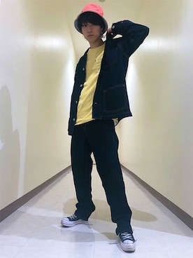 「Levi's（リーバイス）のアイテム（帽子）」を使った、リーバイス STAFF MENさん（メンズ・174cm）の秋コーディネート