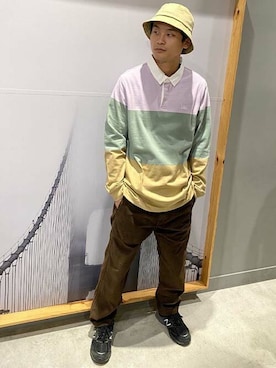 「Levi's（リーバイス）のアイテム（帽子）」を使った、リーバイス STAFF MENさん（メンズ・178cm）の秋コーディネート