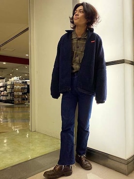「LEVI'S VINTAGE CLOTHING（リーバイスビンテージクロージング）のアイテム（デニムパンツ）」を使った、リーバイス STAFF MENさん（メンズ・170cm）の秋コーディネート